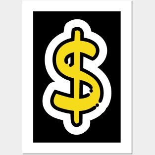 Dollar Sign // Line Art Sticker Posters and Art